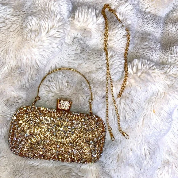 GOLDEN GLITZ AND CRYSTAL 3WAY CLUTCH - Picture 10 of 10